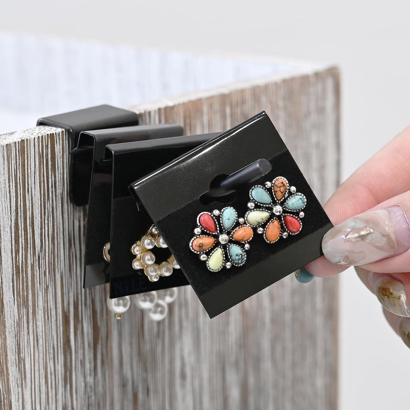 MOOCA 100 Pieces of 1.5 x 1.5-inch Plain Black Velvet Hanging Earring Cards Serve as Earring Holders and Display Cards for Ear Studs and More. Made of Plastic, Designed to Showcase Earring Display. - Image 5